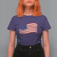 Vintage Patriotic American Flag Dog And Cat Paw T Shirt For Women Gift For Pet Lover