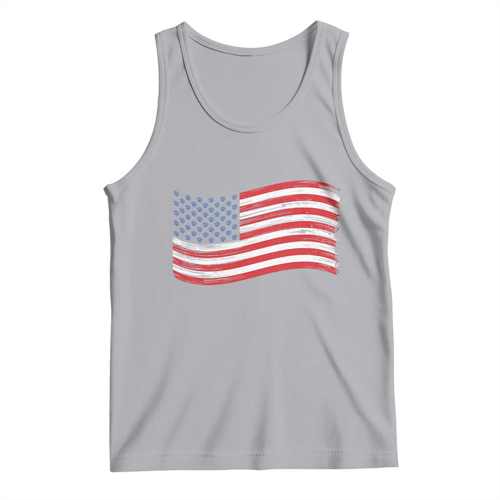 Vintage Patriotic American Flag Dog And Cat Paw Tank Top Gift For Pet Lover