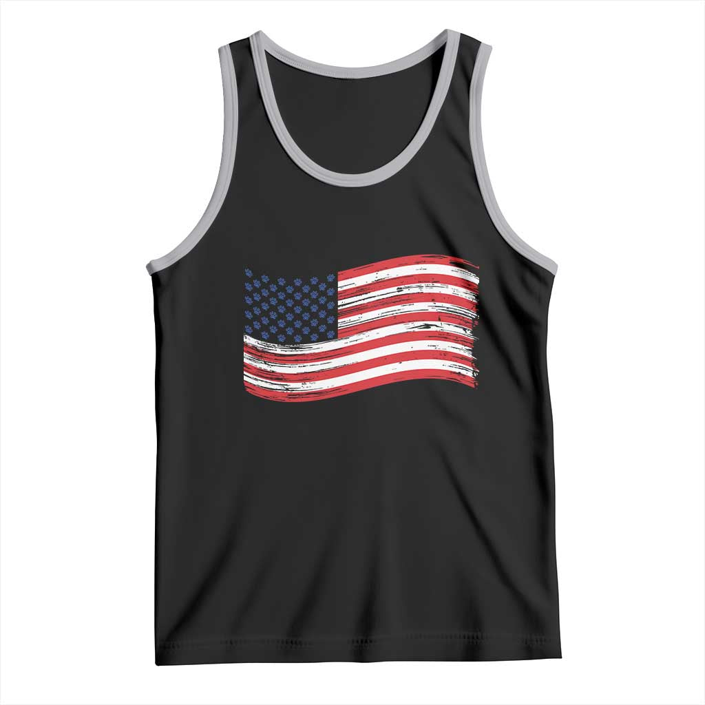 Vintage Patriotic American Flag Dog And Cat Paw Tank Top Gift For Pet Lover