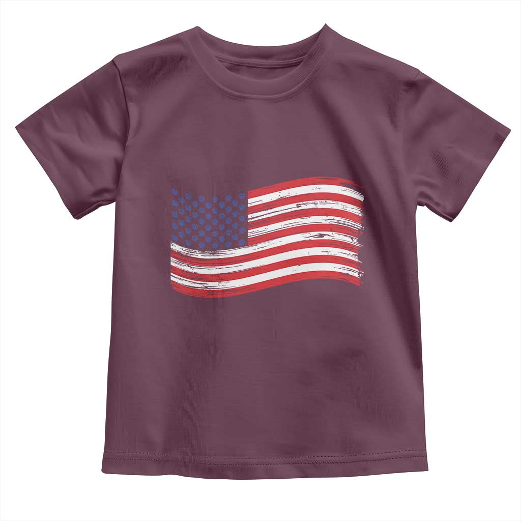 Vintage Patriotic American Flag Dog And Cat Paw Toddler T Shirt Gift For Pet Lover