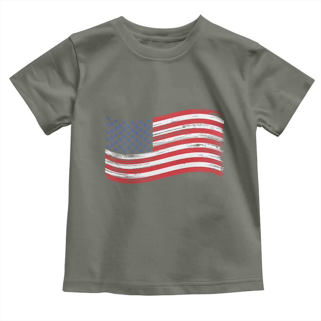 Vintage Patriotic American Flag Dog And Cat Paw Toddler T Shirt Gift For Pet Lover