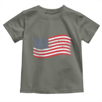 Vintage Patriotic American Flag Dog And Cat Paw Toddler T Shirt Gift For Pet Lover