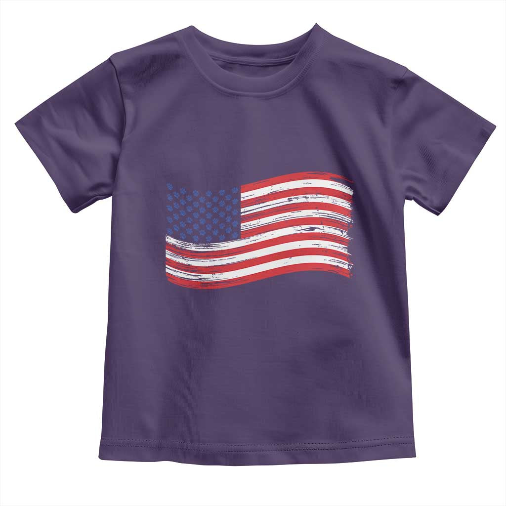 Vintage Patriotic American Flag Dog And Cat Paw Toddler T Shirt Gift For Pet Lover