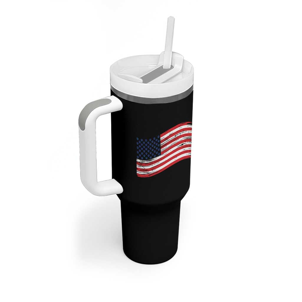Vintage Patriotic American Flag Dog And Cat Paw Tumbler With Handle Gift For Pet Lover