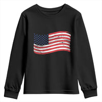 Vintage Patriotic American Flag Dog And Cat Paw Youth Sweatshirt Gift For Pet Lover
