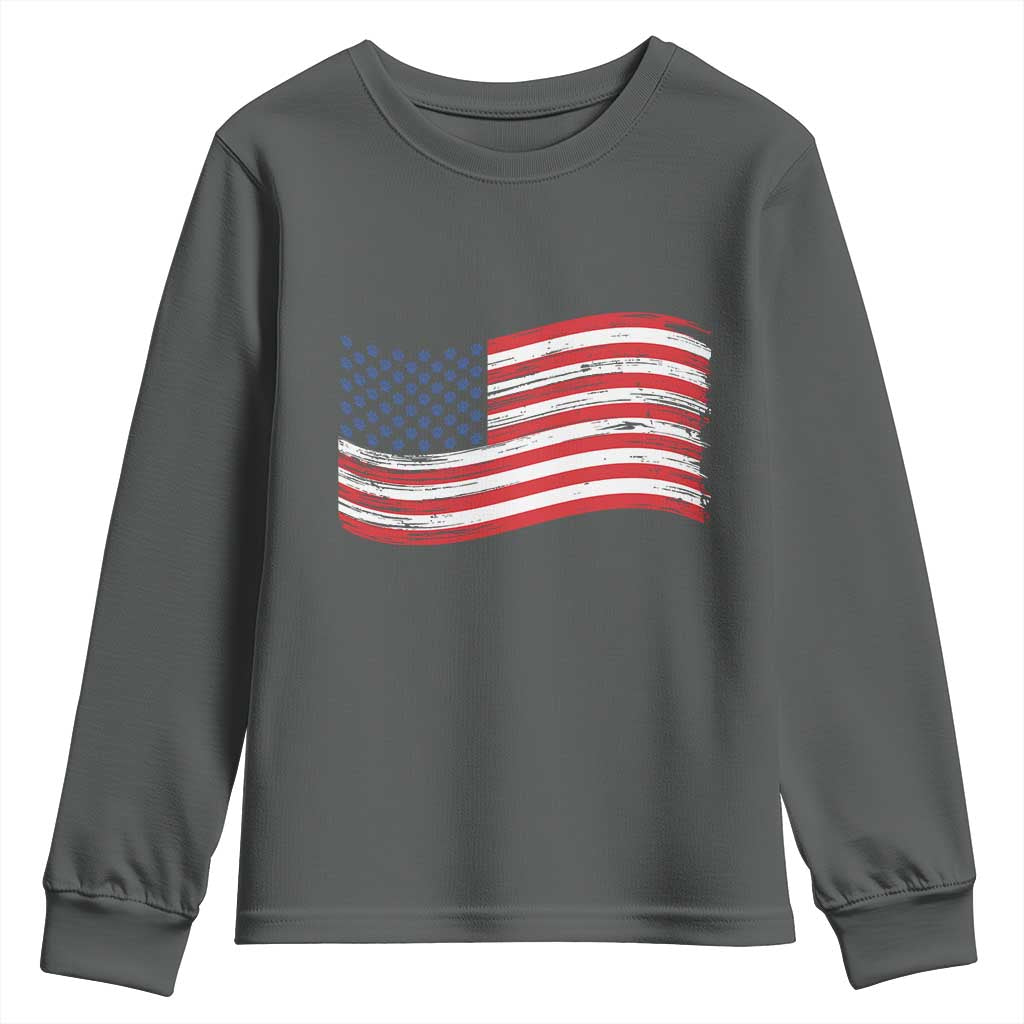Vintage Patriotic American Flag Dog And Cat Paw Youth Sweatshirt Gift For Pet Lover