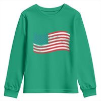 Vintage Patriotic American Flag Dog And Cat Paw Youth Sweatshirt Gift For Pet Lover
