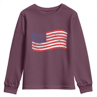 Vintage Patriotic American Flag Dog And Cat Paw Youth Sweatshirt Gift For Pet Lover