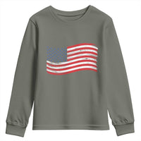 Vintage Patriotic American Flag Dog And Cat Paw Youth Sweatshirt Gift For Pet Lover