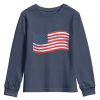 Vintage Patriotic American Flag Dog And Cat Paw Youth Sweatshirt Gift For Pet Lover