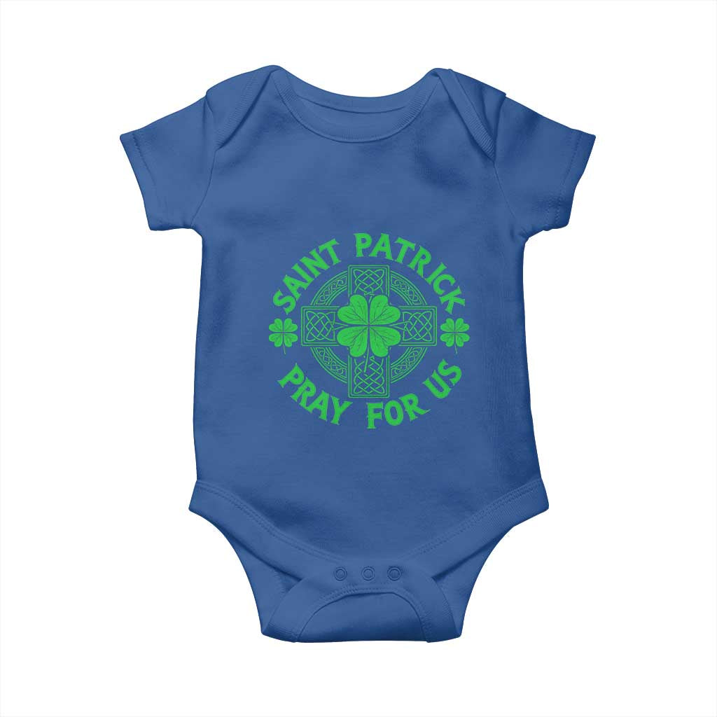 Saint Patrick Pray For Us Baby Onesie St Patricks Day Celtic Cross