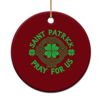 Saint Patrick Pray For Us Ceramic Ornament St Patricks Day Celtic Cross
