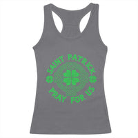 Saint Patrick Pray For Us Racerback Tank Top St Patricks Day Celtic Cross