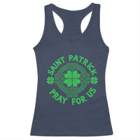 Saint Patrick Pray For Us Racerback Tank Top St Patricks Day Celtic Cross