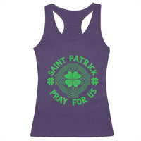 Saint Patrick Pray For Us Racerback Tank Top St Patricks Day Celtic Cross