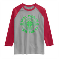 Saint Patrick Pray For Us Raglan Shirt St Patricks Day Celtic Cross
