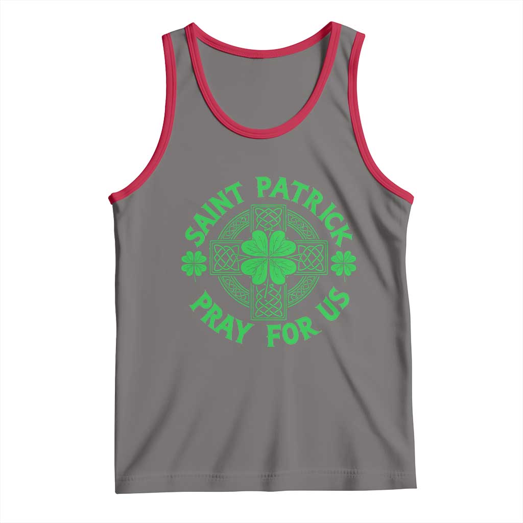 Saint Patrick Pray For Us Tank Top St Patricks Day Celtic Cross