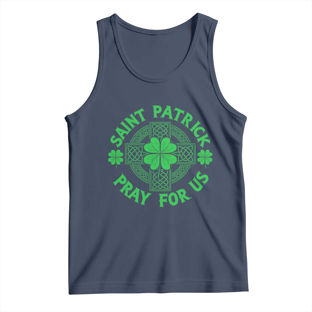 Saint Patrick Pray For Us Tank Top St Patricks Day Celtic Cross