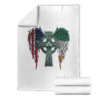 Patriotic Irish American Cross Throw Blanket St Patricks Day Religious Gift