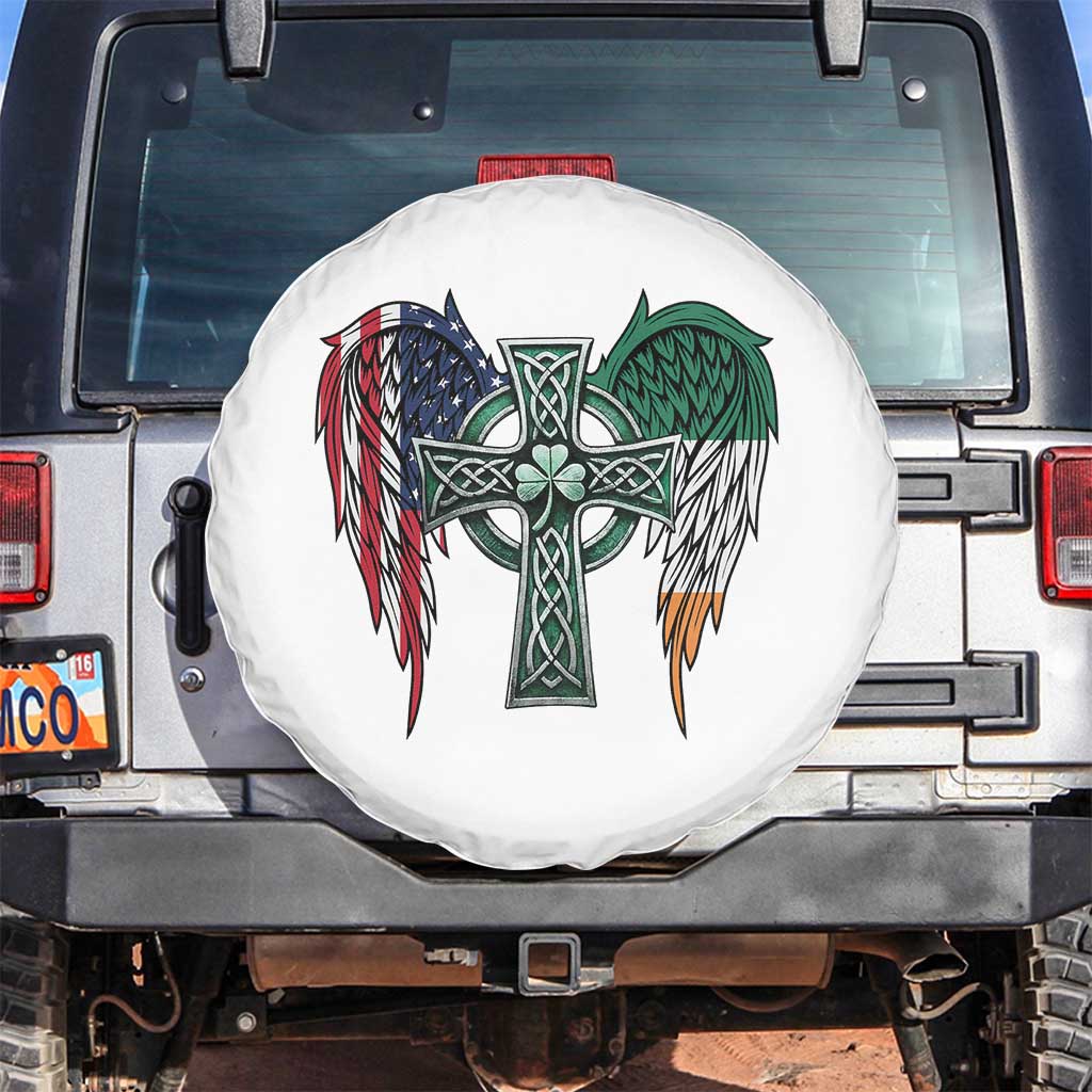 Patriotic Irish American Cross Spare Tire Cover St Patricks Day Religious Gift