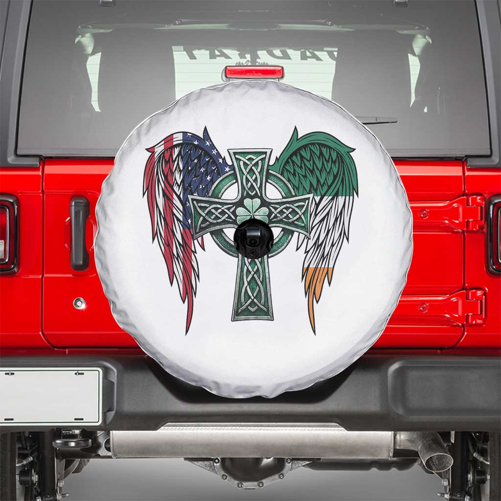 Patriotic Irish American Cross Spare Tire Cover St Patricks Day Religious Gift