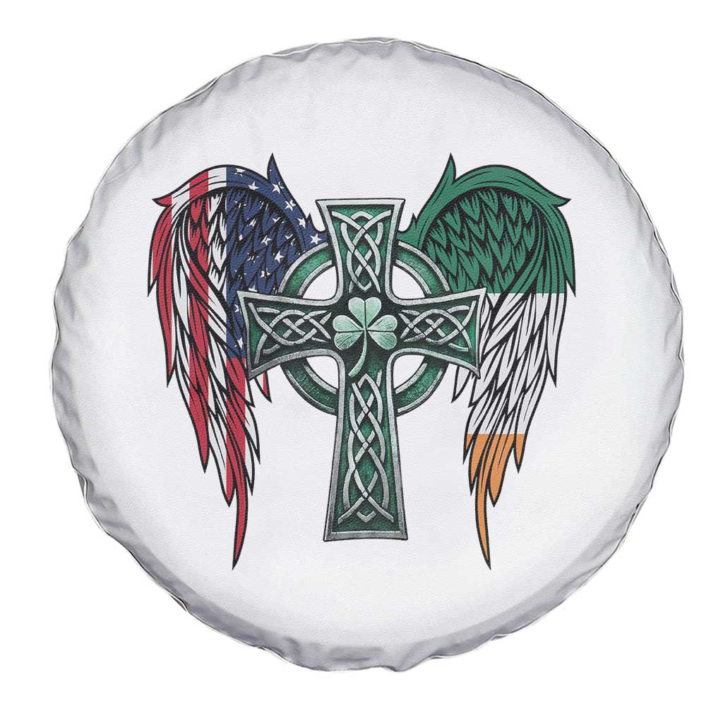 Patriotic Irish American Cross Spare Tire Cover St Patricks Day Religious Gift