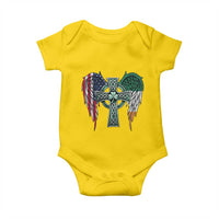 Patriotic Irish American Cross Baby Onesie St Patricks Day Religious Gift