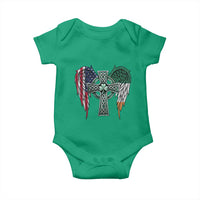 Patriotic Irish American Cross Baby Onesie St Patricks Day Religious Gift