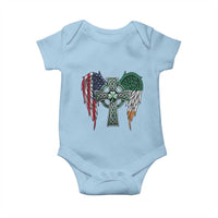 Patriotic Irish American Cross Baby Onesie St Patricks Day Religious Gift