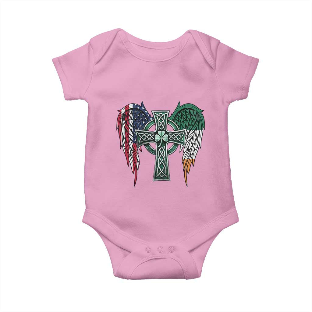 Patriotic Irish American Cross Baby Onesie St Patricks Day Religious Gift