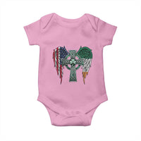 Patriotic Irish American Cross Baby Onesie St Patricks Day Religious Gift