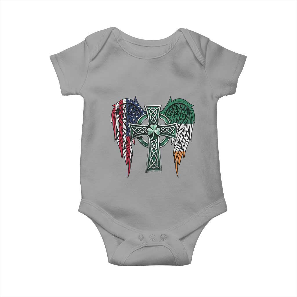 Patriotic Irish American Cross Baby Onesie St Patricks Day Religious Gift