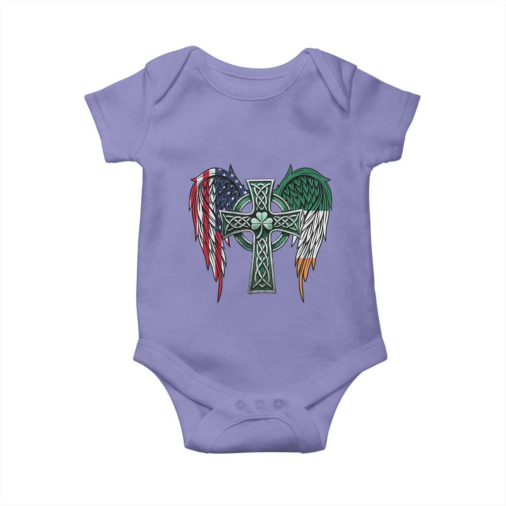 Patriotic Irish American Cross Baby Onesie St Patricks Day Religious Gift