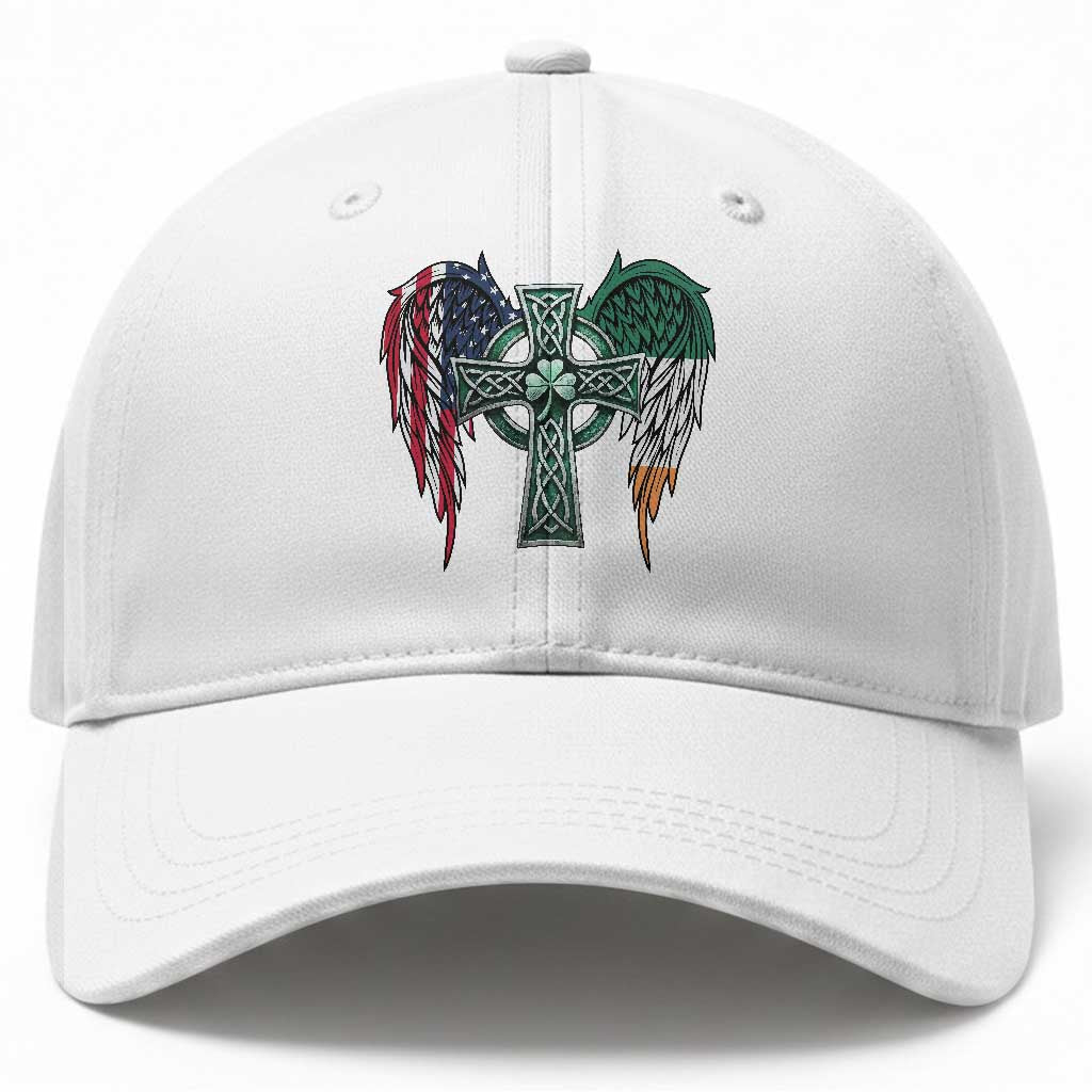Patriotic Irish American Cross Baseball Cap St Patricks Day Religious Gift