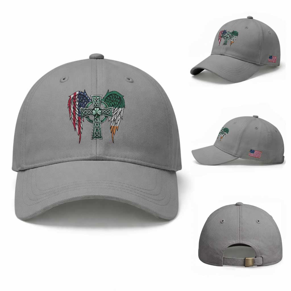 Patriotic Irish American Cross Baseball Cap St Patricks Day Religious Gift