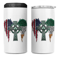 Patriotic Irish American Cross 4 in 1 Can Cooler Tumbler St Patricks Day Religious Gift