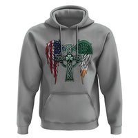 Patriotic Irish American Cross Hoodie St Patricks Day Religious Gift