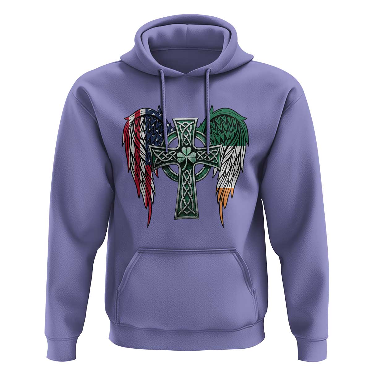 Patriotic Irish American Cross Hoodie St Patricks Day Religious Gift