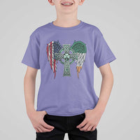 Patriotic Irish American Cross T Shirt For Kid St Patricks Day Religious Gift