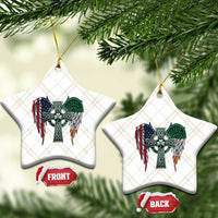 Patriotic Irish American Cross Ceramic Ornament St Patricks Day Religious Gift