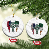 Patriotic Irish American Cross Ceramic Ornament St Patricks Day Religious Gift