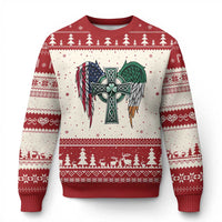 Patriotic Irish American Cross Ugly Christmas Sweater St Patricks Day Religious Gift
