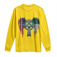 Patriotic Irish American Cross Long Sleeve Shirt St Patricks Day Religious Gift