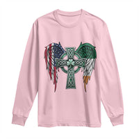 Patriotic Irish American Cross Long Sleeve Shirt St Patricks Day Religious Gift