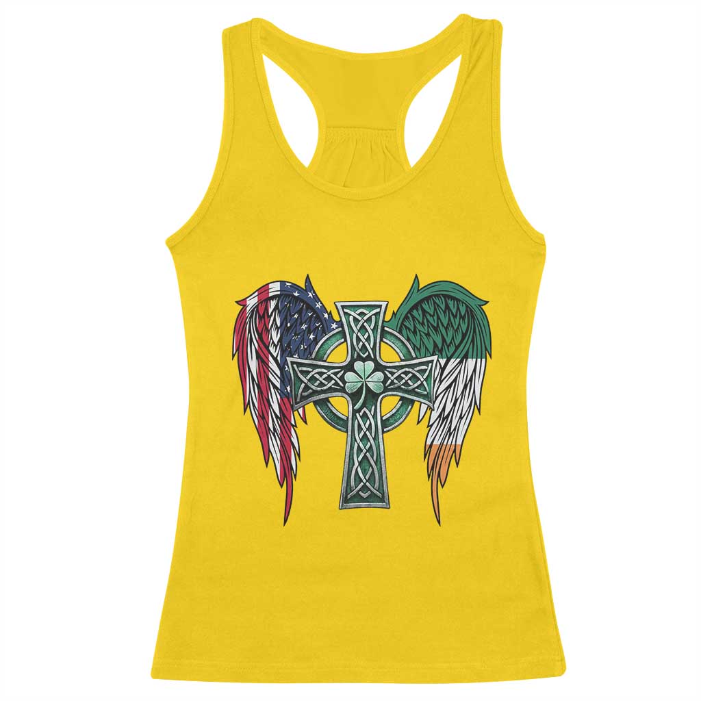 Patriotic Irish American Cross Racerback Tank Top St Patricks Day Religious Gift