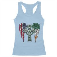 Patriotic Irish American Cross Racerback Tank Top St Patricks Day Religious Gift