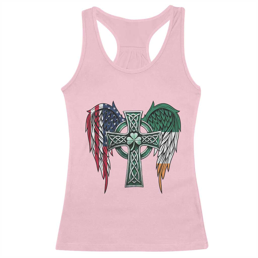 Patriotic Irish American Cross Racerback Tank Top St Patricks Day Religious Gift