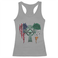 Patriotic Irish American Cross Racerback Tank Top St Patricks Day Religious Gift