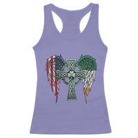 Patriotic Irish American Cross Racerback Tank Top St Patricks Day Religious Gift