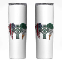 Patriotic Irish American Cross Skinny Tumbler St Patricks Day Religious Gift